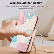 For iPhone 16e Art Colored Drawing Pattern Leather Phone Case(Graffiti puzzle)