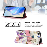 For iPhone 16e Art Colored Drawing Pattern Leather Phone Case(Landscape)