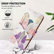 For iPhone 16e Art Colored Drawing Pattern Leather Phone Case(Landscape)