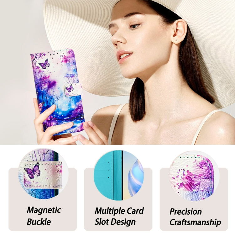 For iPhone 16e Art Colored Drawing Pattern Leather Phone Case(Dreamland)