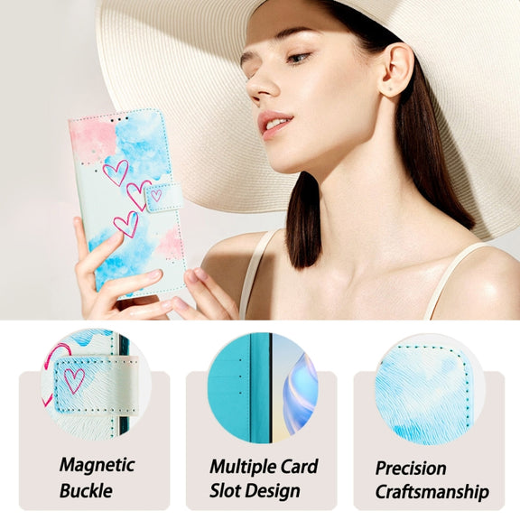 For iPhone 16e Art Colored Drawing Pattern Leather Phone Case(LOVE ME)