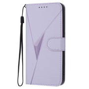 For Huawei Pura 70 Triangle Pattern Buckle Clasp Leather Phone Case(Light Purple)