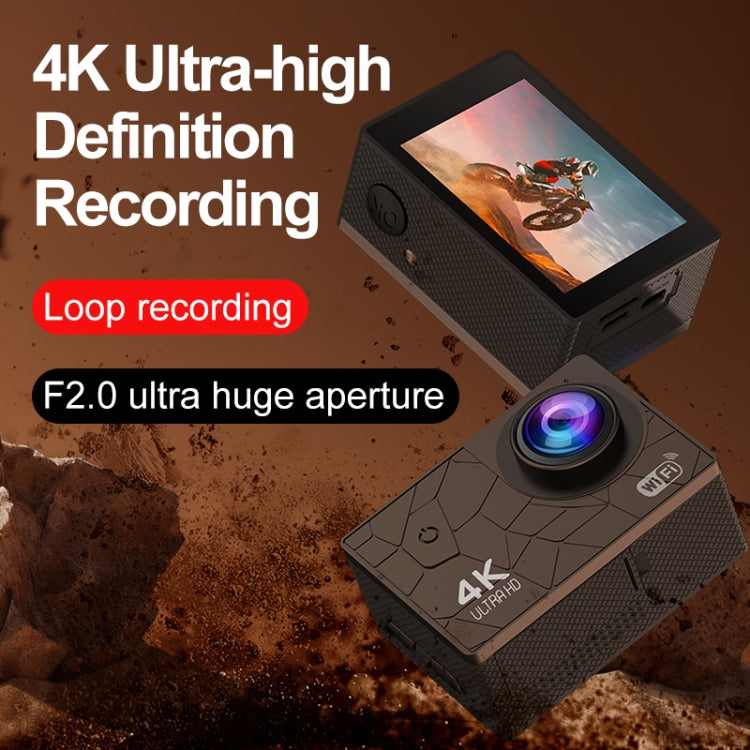 I5-361 2.0 inch IPS HD Screen Wide Angle 4K WiFi Action Camera, Style:with Remote Control