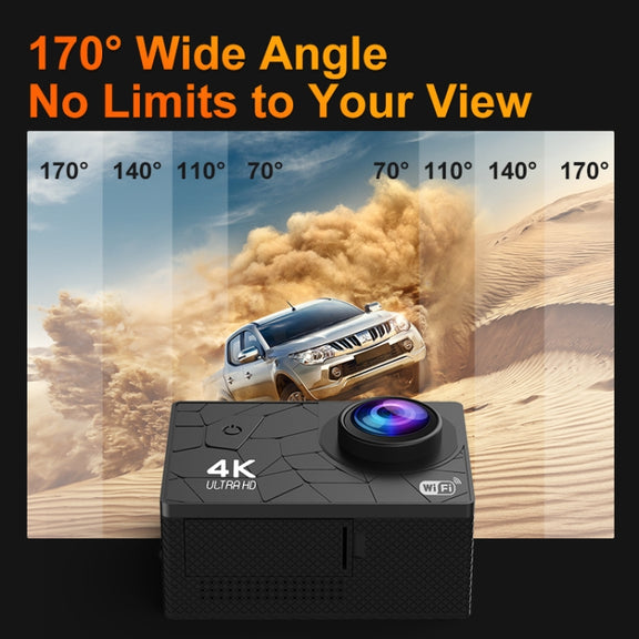 I5-361 2.0 inch IPS HD Screen Wide Angle 4K WiFi Action Camera, Style:with Remote Control