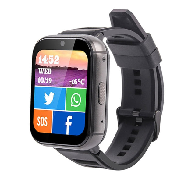 UNIWA DM66 4G Calling Smart Watch, 2GB+16GB, 1.99 inch IPS Screen Android 9.0 Support WiFi GPS(Black)