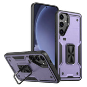 For Samsung Galaxy S25+ 5G Ring Holder PC Hybrid TPU Phone Case(Purple)