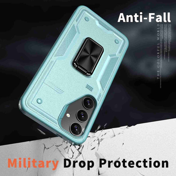 For Samsung Galaxy S25 Ultra 5G Ring Holder PC Hybrid TPU Phone Case(Blue)