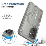 For Samsung Galaxy S24 5G / S25 5G Armor MagSafe Holder PC Hybrid TPU Phone Case(Grey)