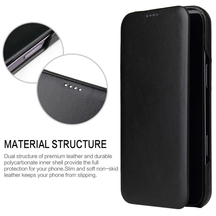 For iPhone 16 Pro Max Fierre Shann Top Layer Cowhide Business Magnetic Leather Phone Case(Black)