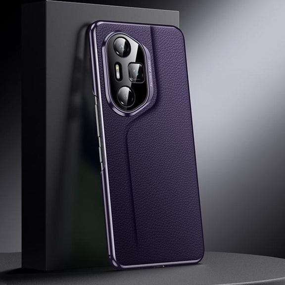 For Honor 300 Pro Genuine Leather PC Phone Case(Dark Purple)