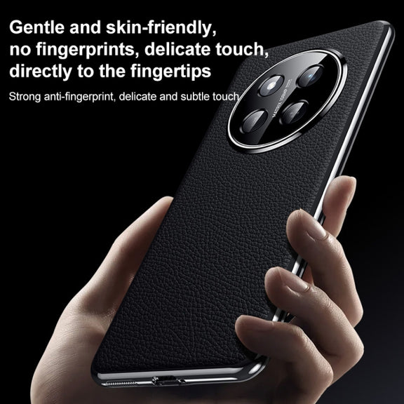 For Honor 300 Pro Genuine Leather PC Phone Case(Orange)