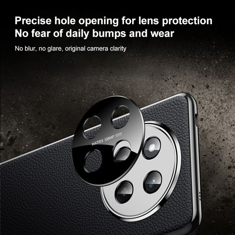For Honor Magic7 Genuine Leather PC Phone Case(Black)