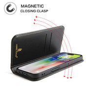 For iPhone 16 Pro Fierre Shann Cowhide Leather Flip Leather Phone Case(Black)