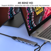 ADS-336 5 in 1 4K 60Hz HDMI, 2 x USB-C / Type-C, 2 x USB Multi-function HUB Expander(Dark Grey)