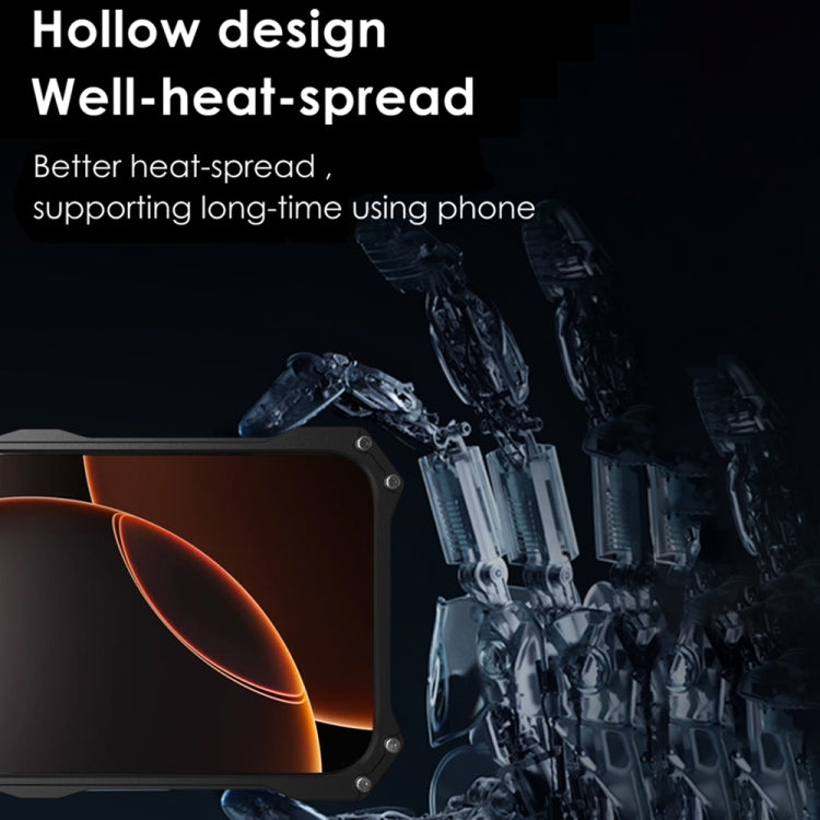 For iPhone 16 Pro R-JUST RJ-17 Shockproof Armor Hollow Metal Phone Case(Black)