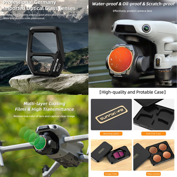 For DJI Air 3S Sunnylife Camera Lens Filter, Filter:MCUV