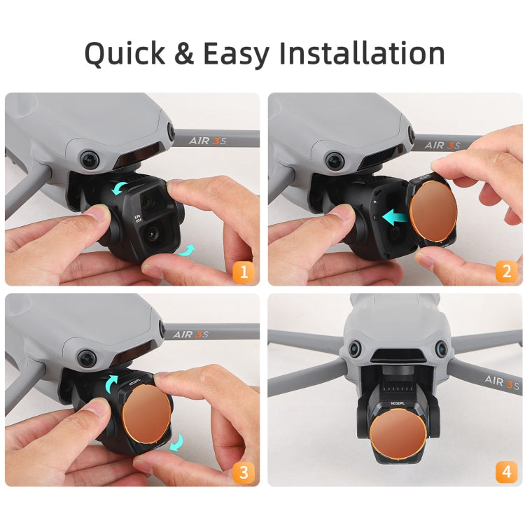 For DJI Air 3S Sunnylife Camera Lens Filter, Filter:ND16