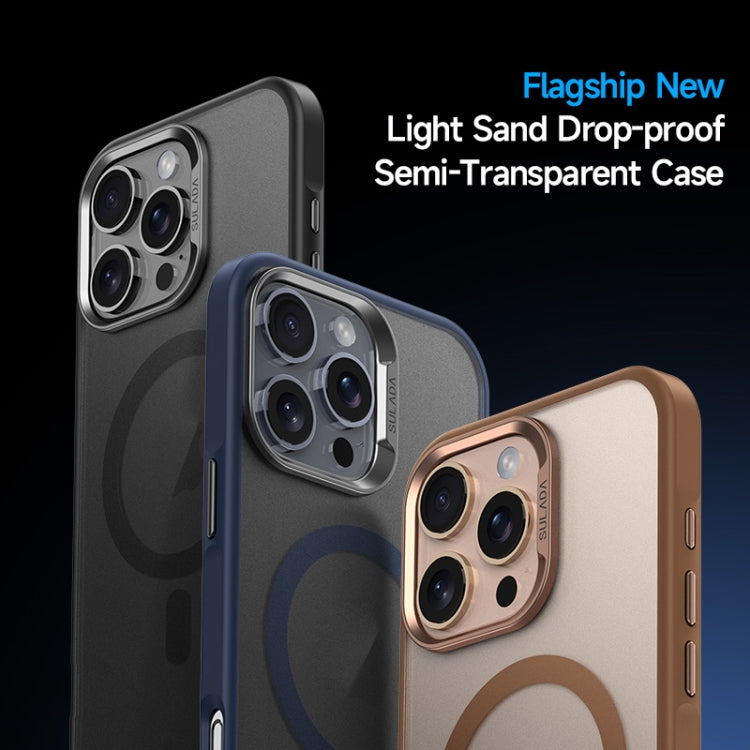 For iPhone 16 Pro Max SULADA Light Sand MagSafe Magnetic PC Hybrid TPU Phone Case(Blue)