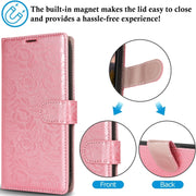 For Samsung Galaxy S25 5G Peony Flowers Imprint Leather Phone Case(Pink)