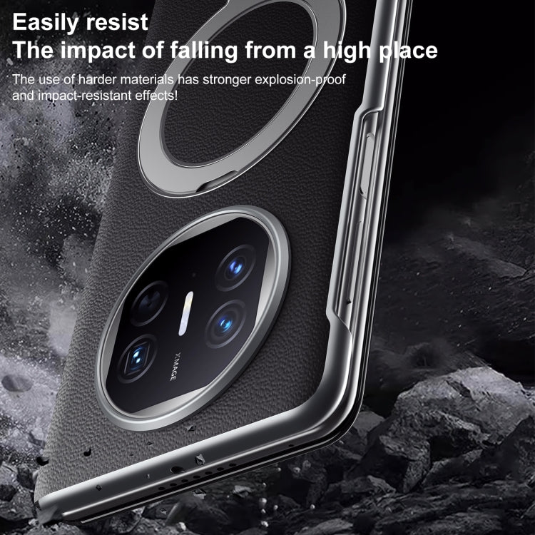 For Huawei Mate XT Ultimate Design SULADA Smart View Window MagSafe Magnetic Holder Leather Phone Case(Blue)