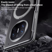 For Huawei Mate X6 SULADA Smart View Window MagSafe Magnetic Holder Leather Phone Case(Black)