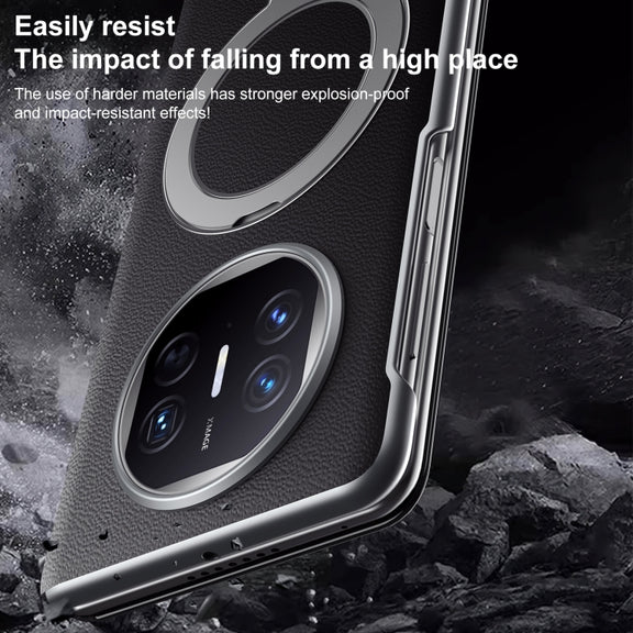 For Huawei Mate XT Ultimate Design SULADA Smart View Window MagSafe Magnetic Holder Leather Phone Case(Brown)