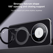 For Huawei Pura 70 SULADA Top Grain Leather MagSafe Magnetic Holder Phone Case(Black)
