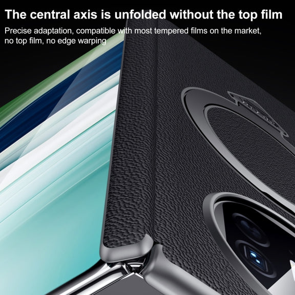 For Huawei Mate X5 / X3 SULADA Top Grain Leather MagSafe Magnetic Holder Phone Case(Green)