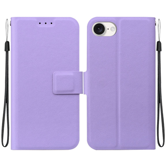 For iPhone 16e Ultra-thin Voltage Magnetic Buckle Leather Phone Case(Purple)