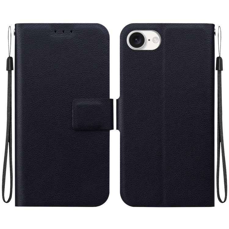 For iPhone 16e Ultra-thin Voltage Magnetic Buckle Leather Phone Case(Black)