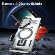 For Samsung Galaxy S25 5G Shield Frame Holder MagSafe Phone Case(Grey)