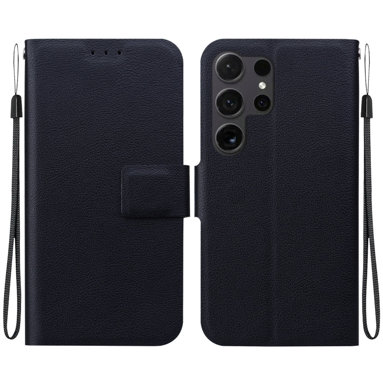 For Samsung Galaxy S25 Ultra 5G Ultra-thin Voltage Magnetic Buckle Leather Phone Case(Black)