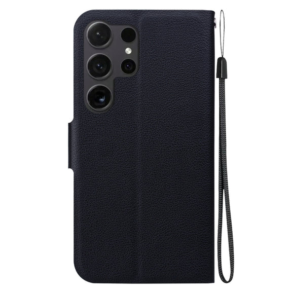 For Samsung Galaxy S25 Ultra 5G Ultra-thin Voltage Magnetic Buckle Leather Phone Case(Black)