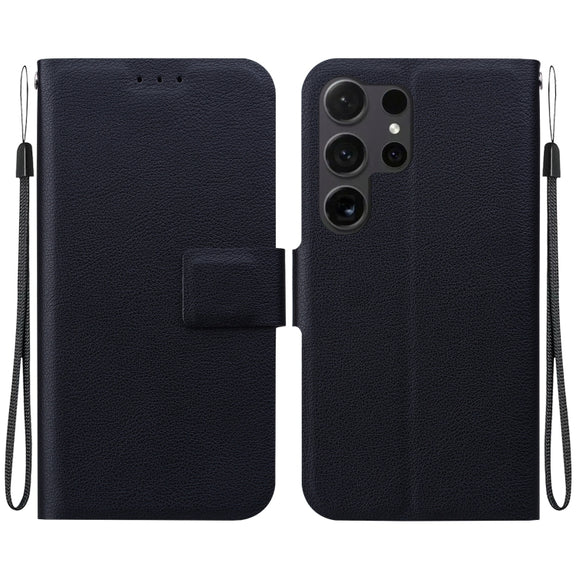 For Samsung Galaxy S25 Ultra 5G Ultra-thin Voltage Magnetic Buckle Leather Phone Case(Black)