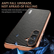 For Samsung Galaxy S25+ 5G AZNS Electroplated Edge Carbon Fiber Texture Phone Case(Green)