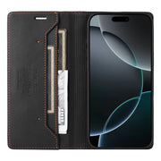 For iPhone 16 Pro GQUTROBE G01 RFID Anti-theft Leather Phone Case(Black)