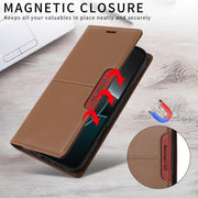 For iPhone 16 Pro Max GQUTROBE G01 RFID Anti-theft Leather Phone Case(Brown)