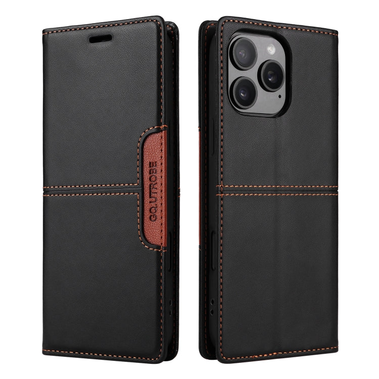 For iPhone 16 Pro Max GQUTROBE G01 RFID Anti-theft Leather Phone Case(Black)