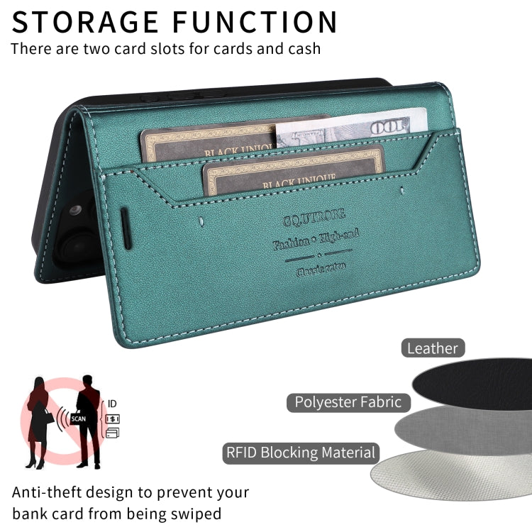 For iPhone 16 GQUTROBE G01 RFID Anti-theft Leather Phone Case(Green)