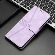 For Samsung Galaxy S25 5G Triangle Solid Color Leather Phone Case(Purple)