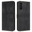 For Samsung Galaxy S25+5G Triangle Solid Color Leather Phone Case(Black) - Galaxy S25+ 5G Cases by PMC TechLife | Online Shopping South Africa | PMC TechLife | Buy Now Pay Later Mobicred