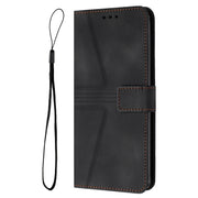 For Samsung Galaxy S25+5G Triangle Solid Color Leather Phone Case(Black)