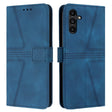 For Samsung Galaxy S25+5G Triangle Solid Color Leather Phone Case(Blue) - Galaxy S25+ 5G Cases by PMC Jewellery | Online Shopping South Africa | PMC Jewellery | Buy Now Pay Later Mobicred