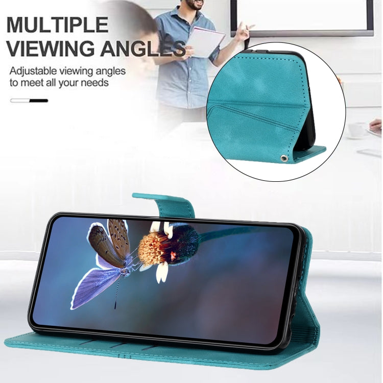 For Samsung Galaxy S25+5G Triangle Solid Color Leather Phone Case(Green)