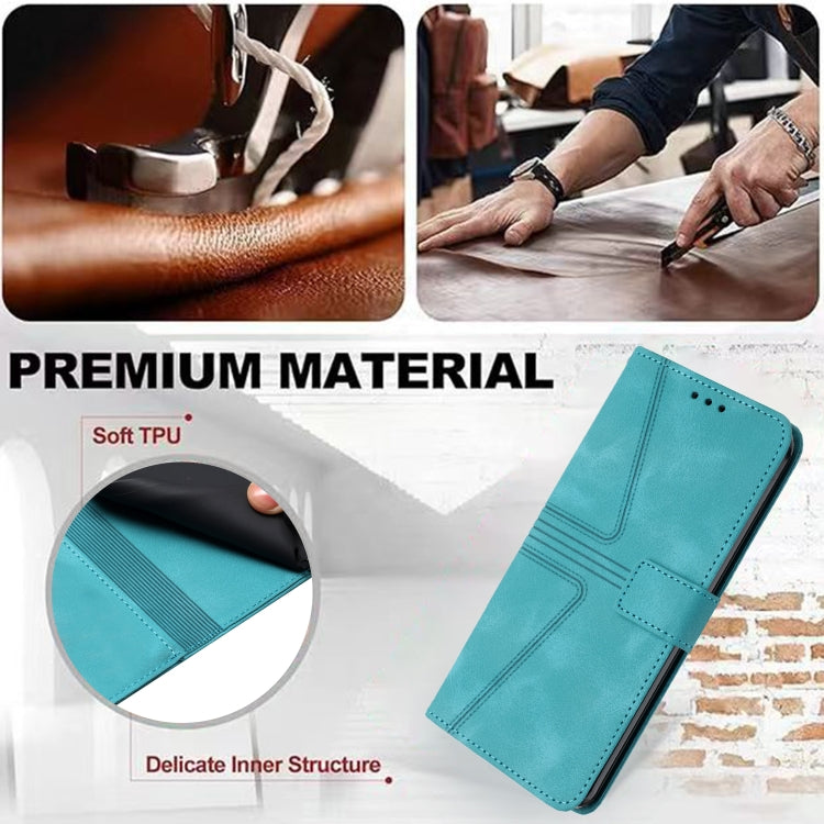 For Samsung Galaxy S25+5G Triangle Solid Color Leather Phone Case(Green)