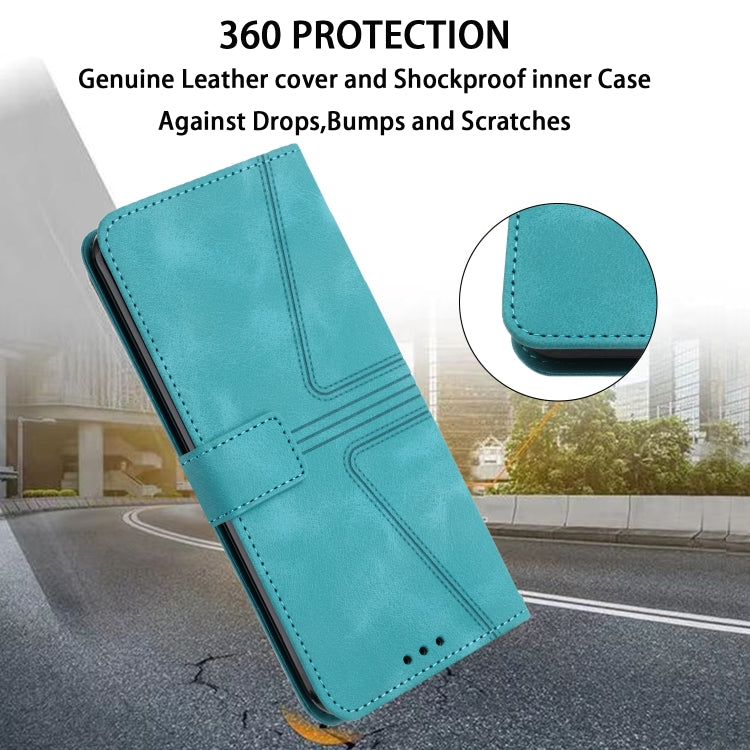 For Samsung Galaxy S25+5G Triangle Solid Color Leather Phone Case(Green)