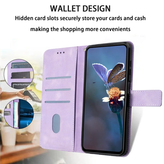 For Samsung Galaxy S25+5G Triangle Solid Color Leather Phone Case(Purple)