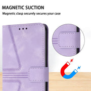 For Samsung Galaxy S25 Ultra 5G Triangle Solid Color Leather Phone Case(Purple)