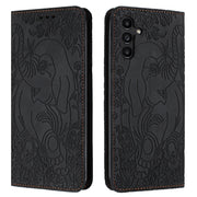 For Samsung Galaxy S25+ 5G Retro Elephant Embossed Leather Phone Case(Black)