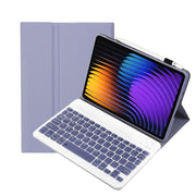 For Xiaomi Pad 7 / 7 Pro 11.2 inch A0N13 Ultra-thin Detachable Bluetooth Keyboard Leather Tablet Case(Lavender White)